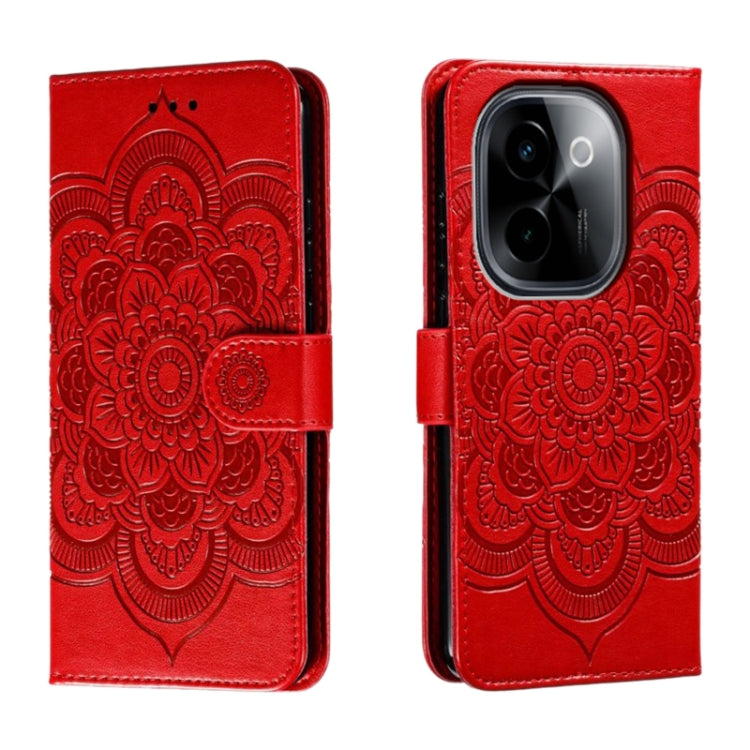 Sun Mandala Embossing Pattern Phone Leather Case, For vivo iQOO 12 Pro, For vivo iQOO 12, For vivo Y200 5G, For vivo Y17S, For vivo V29e, For vivo Y35M+