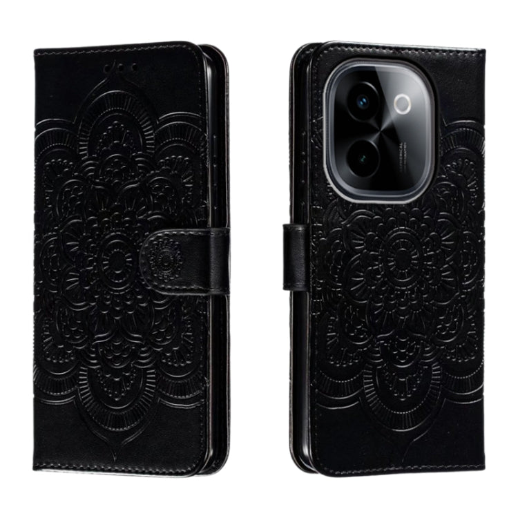 Sun Mandala Embossing Pattern Phone Leather Case, For vivo iQOO 12 Pro, For vivo iQOO 12, For vivo Y200 5G, For vivo Y17S, For vivo V29e, For vivo Y35M+