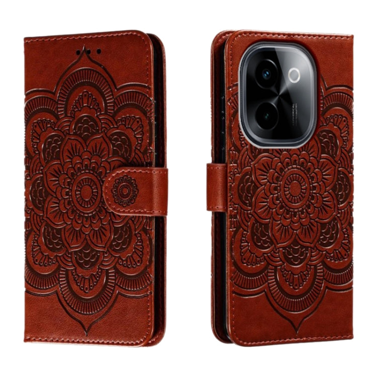 Sun Mandala Embossing Pattern Phone Leather Case, For vivo iQOO 12 Pro, For vivo iQOO 12, For vivo Y200 5G, For vivo Y17S, For vivo V29e, For vivo Y35M+