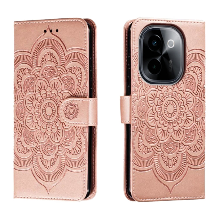 Sun Mandala Embossing Pattern Phone Leather Case, For vivo iQOO 12 Pro, For vivo iQOO 12, For vivo Y200 5G, For vivo Y17S, For vivo V29e, For vivo Y35M+