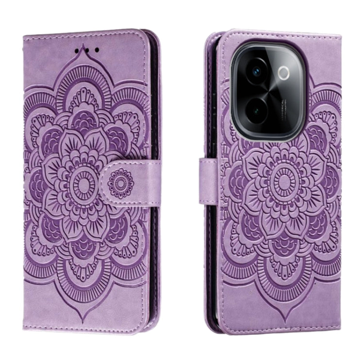 Sun Mandala Embossing Pattern Phone Leather Case, For vivo iQOO 12 Pro, For vivo iQOO 12, For vivo Y200 5G, For vivo Y17S, For vivo V29e, For vivo Y35M+