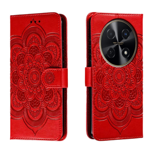 Sun Mandala Embossing Pattern Phone Leather Case, For Huawei Enjoy 70 Pro, For Huawei Enjoy 70, For Huawei Nova 12 Pro, For Huawei Nova 12
