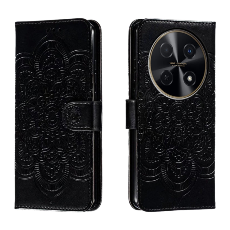 Sun Mandala Embossing Pattern Phone Leather Case, For Huawei Enjoy 70 Pro, For Huawei Enjoy 70, For Huawei Nova 12 Pro, For Huawei Nova 12
