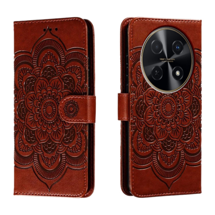 Sun Mandala Embossing Pattern Phone Leather Case, For Huawei Enjoy 70 Pro, For Huawei Enjoy 70, For Huawei Nova 12 Pro, For Huawei Nova 12