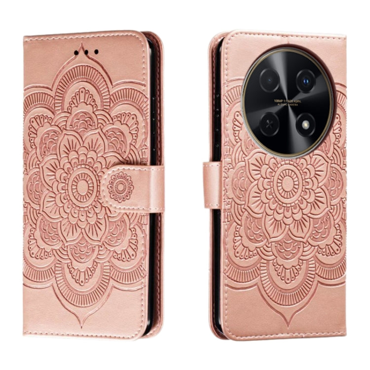 Sun Mandala Embossing Pattern Phone Leather Case, For Huawei Enjoy 70 Pro, For Huawei Enjoy 70, For Huawei Nova 12 Pro, For Huawei Nova 12