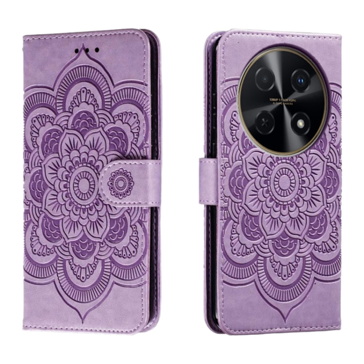 Sun Mandala Embossing Pattern Phone Leather Case, For Huawei Enjoy 70 Pro, For Huawei Enjoy 70, For Huawei Nova 12 Pro, For Huawei Nova 12