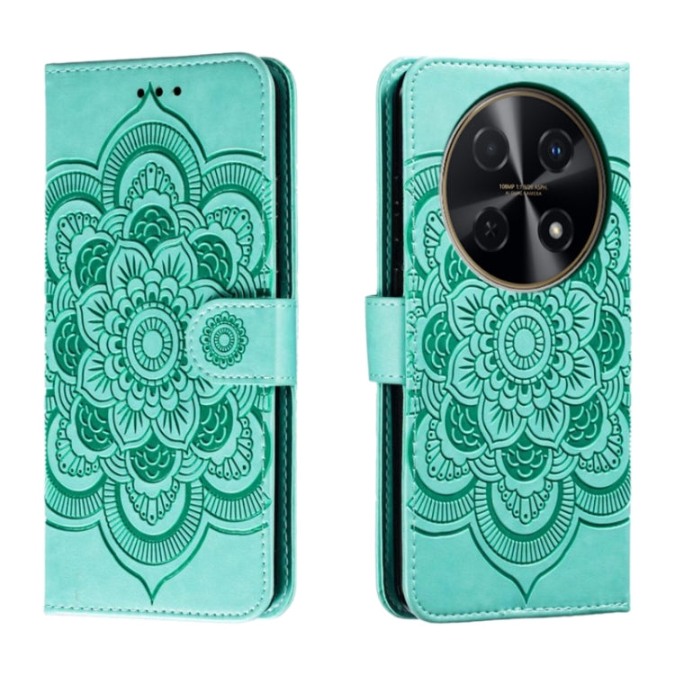 Sun Mandala Embossing Pattern Phone Leather Case, For Huawei Enjoy 70 Pro, For Huawei Enjoy 70, For Huawei Nova 12 Pro, For Huawei Nova 12