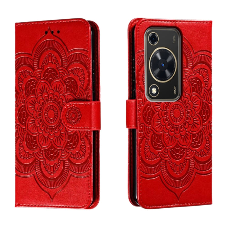 Sun Mandala Embossing Pattern Phone Leather Case, For Huawei Enjoy 70 Pro, For Huawei Enjoy 70, For Huawei Nova 12 Pro, For Huawei Nova 12