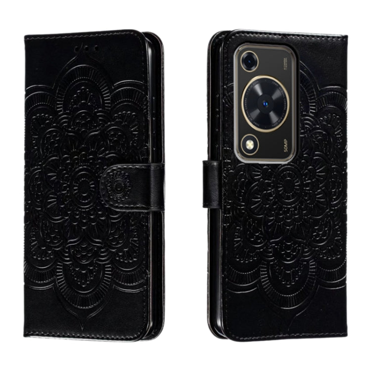 Sun Mandala Embossing Pattern Phone Leather Case, For Huawei Enjoy 70 Pro, For Huawei Enjoy 70, For Huawei Nova 12 Pro, For Huawei Nova 12