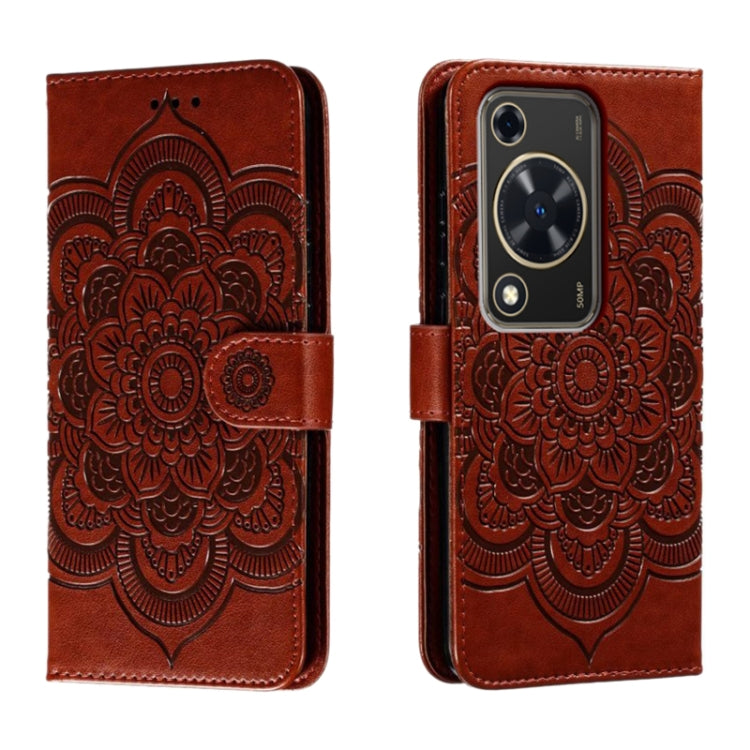 Sun Mandala Embossing Pattern Phone Leather Case, For Huawei Enjoy 70 Pro, For Huawei Enjoy 70, For Huawei Nova 12 Pro, For Huawei Nova 12