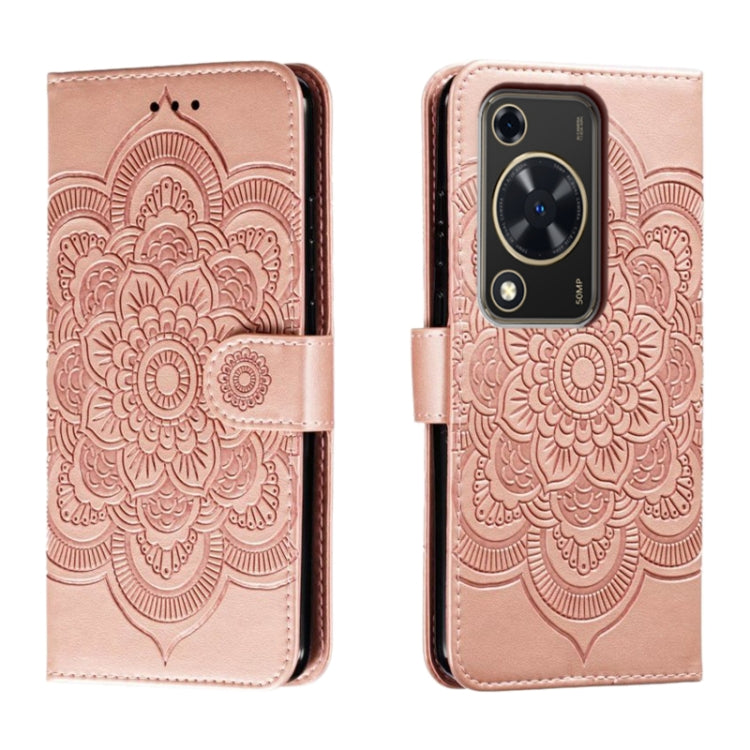 Sun Mandala Embossing Pattern Phone Leather Case, For Huawei Enjoy 70 Pro, For Huawei Enjoy 70, For Huawei Nova 12 Pro, For Huawei Nova 12