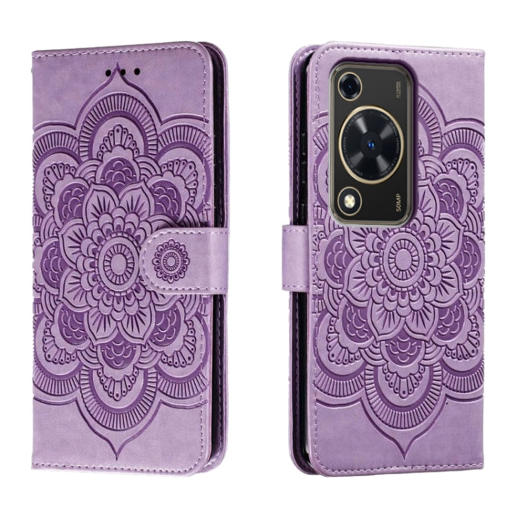 Sun Mandala Embossing Pattern Phone Leather Case, For Huawei Enjoy 70 Pro, For Huawei Enjoy 70, For Huawei Nova 12 Pro, For Huawei Nova 12