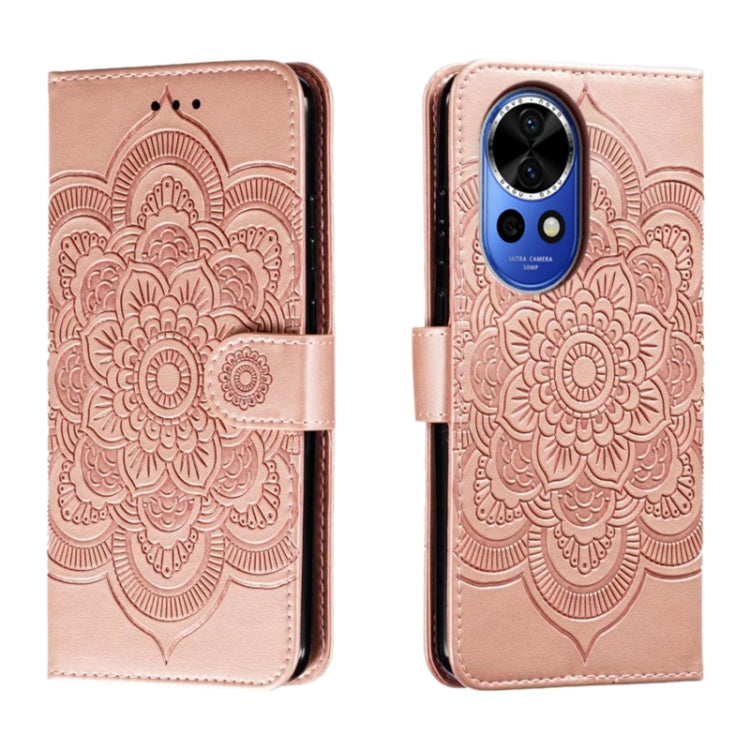 Sun Mandala Embossing Pattern Phone Leather Case, For Huawei Enjoy 70 Pro, For Huawei Enjoy 70, For Huawei Nova 12 Pro, For Huawei Nova 12
