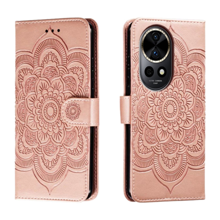 Sun Mandala Embossing Pattern Phone Leather Case, For Huawei Enjoy 70 Pro, For Huawei Enjoy 70, For Huawei Nova 12 Pro, For Huawei Nova 12
