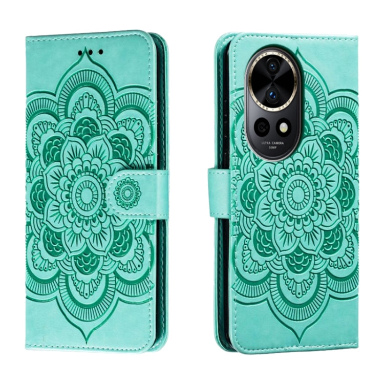 Sun Mandala Embossing Pattern Phone Leather Case, For Huawei Enjoy 70 Pro, For Huawei Enjoy 70, For Huawei Nova 12 Pro, For Huawei Nova 12