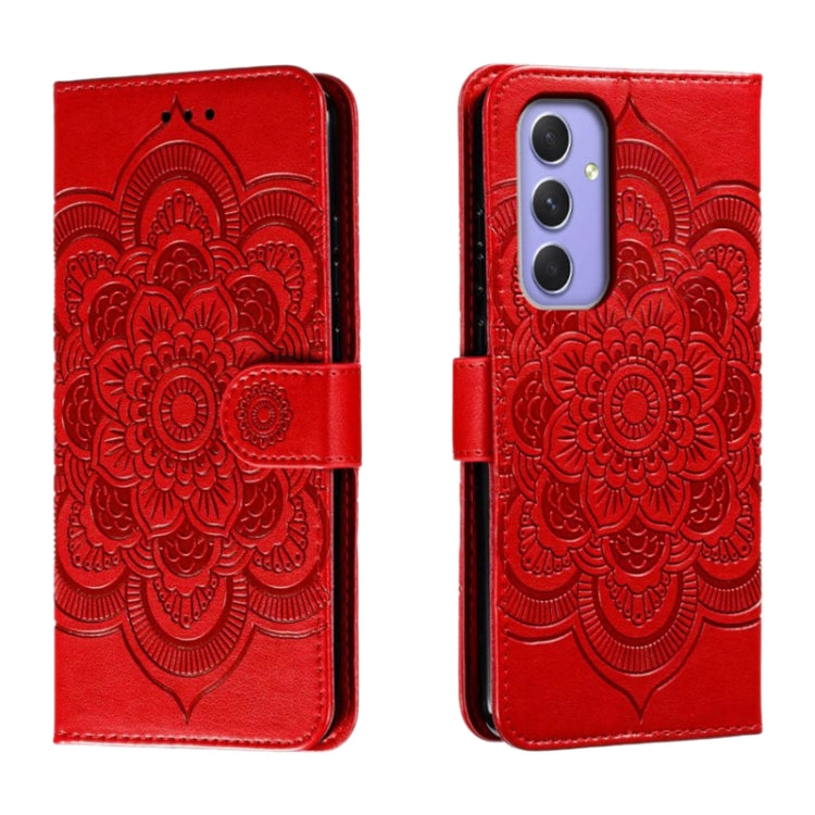 Sun Mandala Embossing Pattern Phone Leather Case, For Samsung Galaxy A55 5G, For Samsung Galaxy A35 5G, For Samsung Galaxy A05