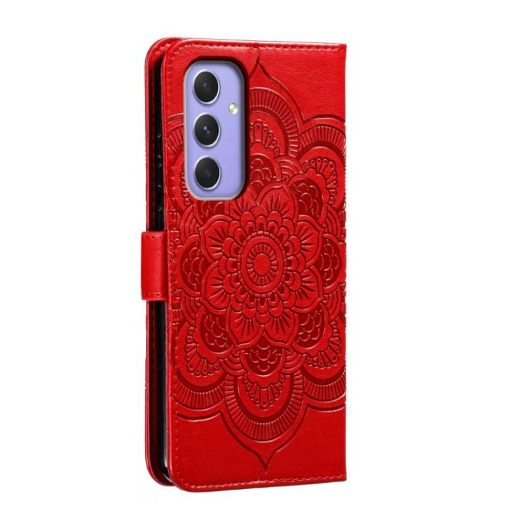 Sun Mandala Embossing Pattern Phone Leather Case, For Samsung Galaxy A55 5G, For Samsung Galaxy A35 5G, For Samsung Galaxy A05