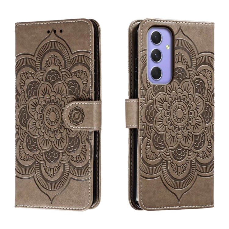 Sun Mandala Embossing Pattern Phone Leather Case, For Samsung Galaxy A55 5G, For Samsung Galaxy A35 5G, For Samsung Galaxy A05
