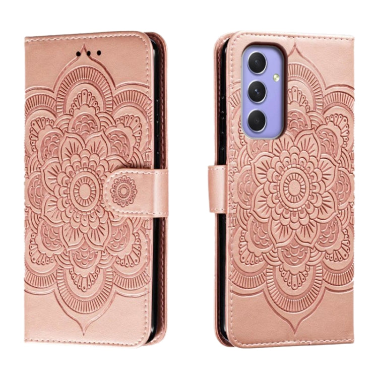 Sun Mandala Embossing Pattern Phone Leather Case, For Samsung Galaxy A55 5G, For Samsung Galaxy A35 5G, For Samsung Galaxy A05