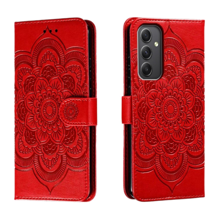 Sun Mandala Embossing Pattern Phone Leather Case, For Samsung Galaxy A55 5G, For Samsung Galaxy A35 5G, For Samsung Galaxy A05