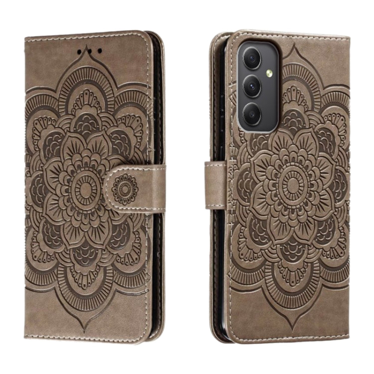 Sun Mandala Embossing Pattern Phone Leather Case, For Samsung Galaxy A55 5G, For Samsung Galaxy A35 5G, For Samsung Galaxy A05