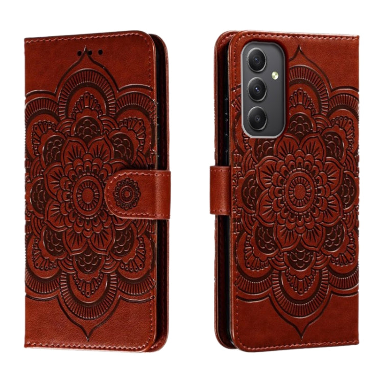 Sun Mandala Embossing Pattern Phone Leather Case, For Samsung Galaxy A55 5G, For Samsung Galaxy A35 5G, For Samsung Galaxy A05