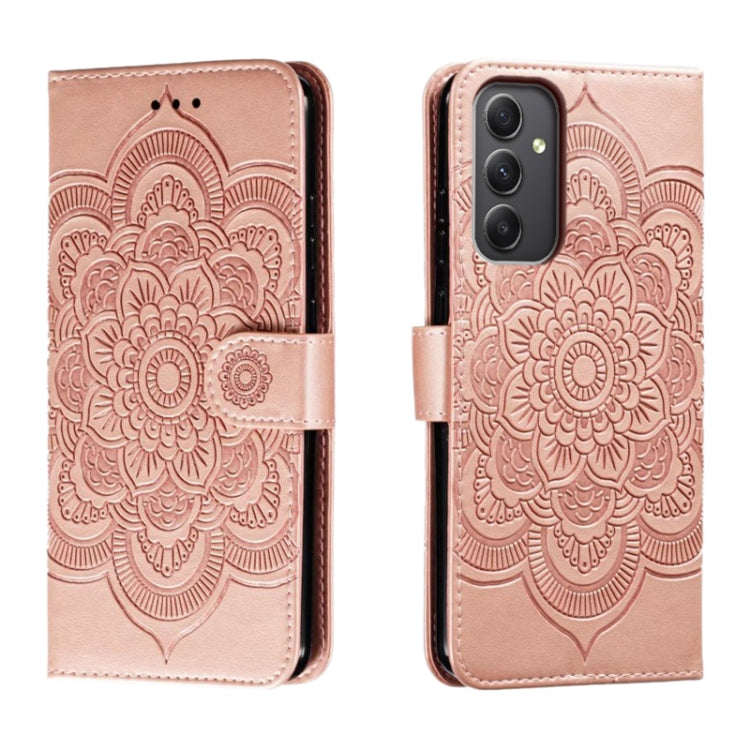 Sun Mandala Embossing Pattern Phone Leather Case, For Samsung Galaxy A55 5G, For Samsung Galaxy A35 5G, For Samsung Galaxy A05