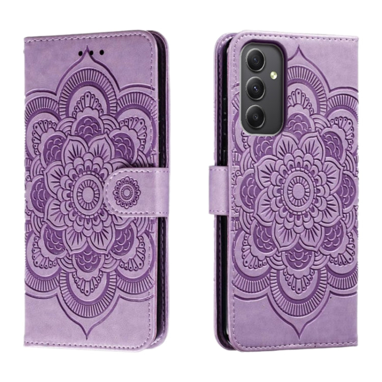Sun Mandala Embossing Pattern Phone Leather Case, For Samsung Galaxy A55 5G, For Samsung Galaxy A35 5G, For Samsung Galaxy A05