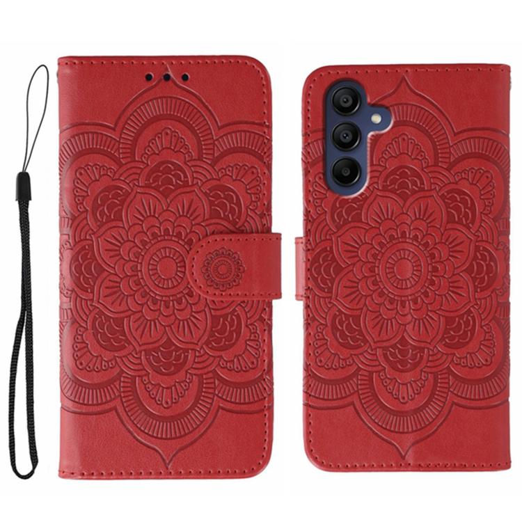 Sun Mandala Embossing Pattern Phone Leather Case, For Samsung Galaxy A06 4G / 5G / A07 5G, For Samsung Galaxy A56, For Samsung Galaxy A16 / A26, For Samsung Galaxy A36, For Samsung Galaxy A25, For Samsung Galaxy Xcover 7