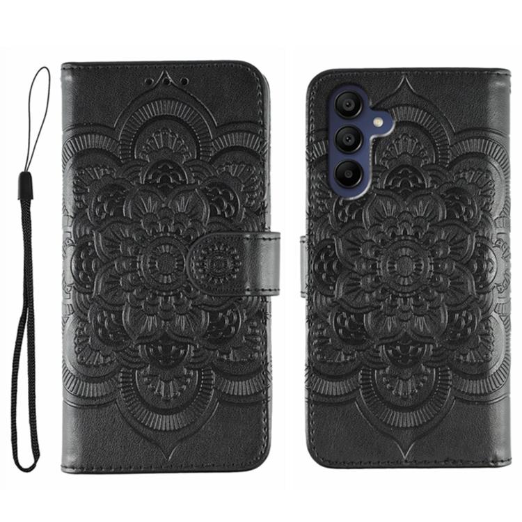 Sun Mandala Embossing Pattern Phone Leather Case, For Samsung Galaxy A06 4G / 5G / A07 5G, For Samsung Galaxy A56, For Samsung Galaxy A16 / A26, For Samsung Galaxy A36, For Samsung Galaxy A25, For Samsung Galaxy Xcover 7
