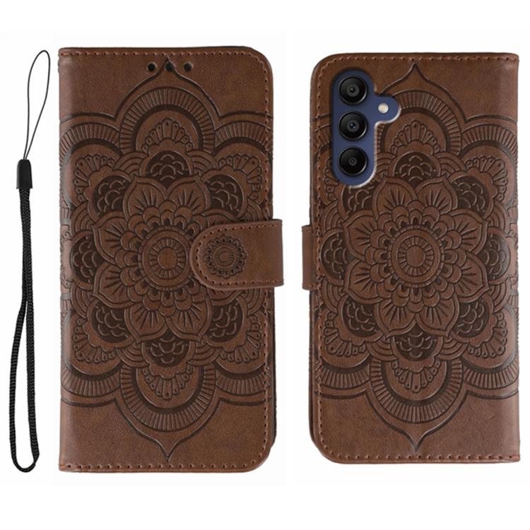 Sun Mandala Embossing Pattern Phone Leather Case, For Samsung Galaxy A06 4G / 5G / A07 5G, For Samsung Galaxy A56, For Samsung Galaxy A16 / A26, For Samsung Galaxy A36, For Samsung Galaxy A25, For Samsung Galaxy Xcover 7