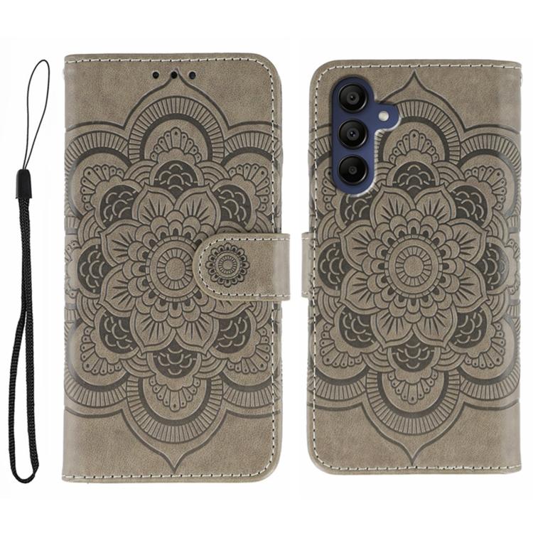 Sun Mandala Embossing Pattern Phone Leather Case, For Samsung Galaxy A06 4G / 5G / A07 5G, For Samsung Galaxy A56, For Samsung Galaxy A16 / A26, For Samsung Galaxy A36, For Samsung Galaxy A25, For Samsung Galaxy Xcover 7