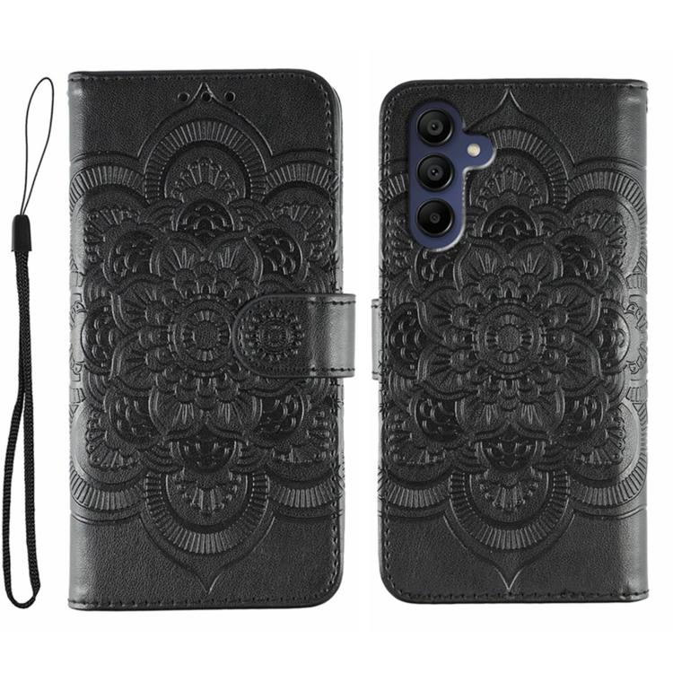 Sun Mandala Embossing Pattern Phone Leather Case, For Samsung Galaxy A06 4G / 5G / A07 5G, For Samsung Galaxy A56, For Samsung Galaxy A16 / A26, For Samsung Galaxy A36, For Samsung Galaxy A25, For Samsung Galaxy Xcover 7