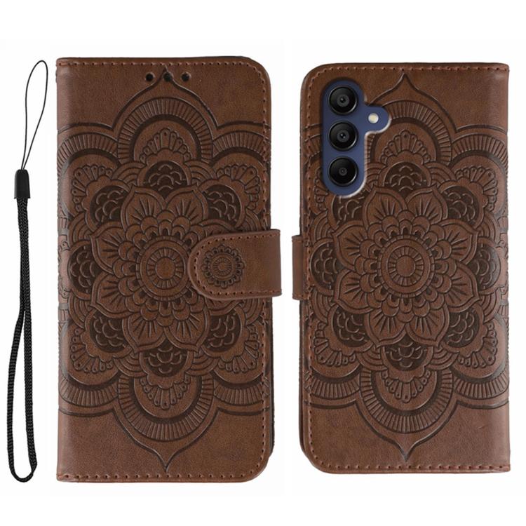 Sun Mandala Embossing Pattern Phone Leather Case, For Samsung Galaxy A06 4G / 5G / A07 5G, For Samsung Galaxy A56, For Samsung Galaxy A16 / A26, For Samsung Galaxy A36, For Samsung Galaxy A25, For Samsung Galaxy Xcover 7