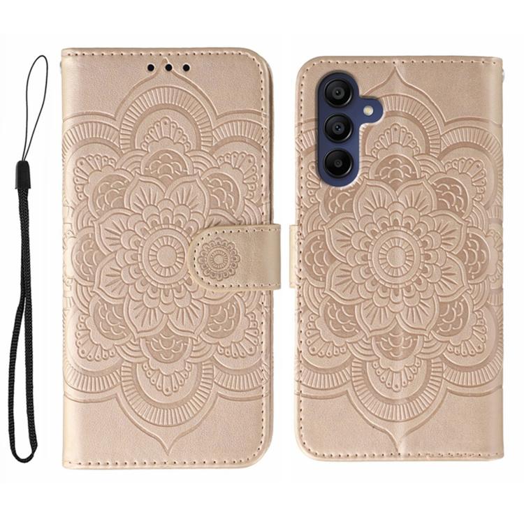 Sun Mandala Embossing Pattern Phone Leather Case, For Samsung Galaxy A06 4G / 5G / A07 5G, For Samsung Galaxy A56, For Samsung Galaxy A16 / A26, For Samsung Galaxy A36, For Samsung Galaxy A25, For Samsung Galaxy Xcover 7