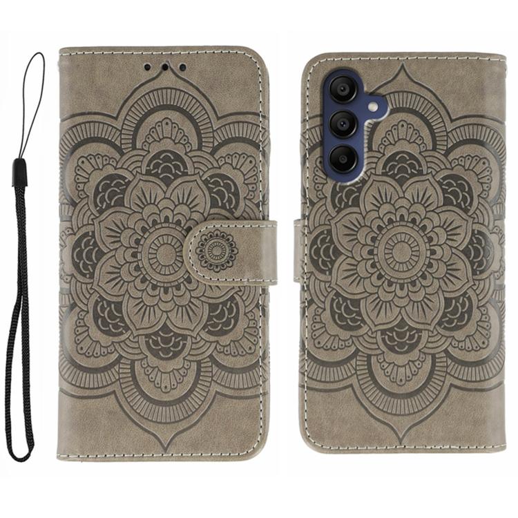 Sun Mandala Embossing Pattern Phone Leather Case, For Samsung Galaxy A06 4G / 5G / A07 5G, For Samsung Galaxy A56, For Samsung Galaxy A16 / A26, For Samsung Galaxy A36, For Samsung Galaxy A25, For Samsung Galaxy Xcover 7