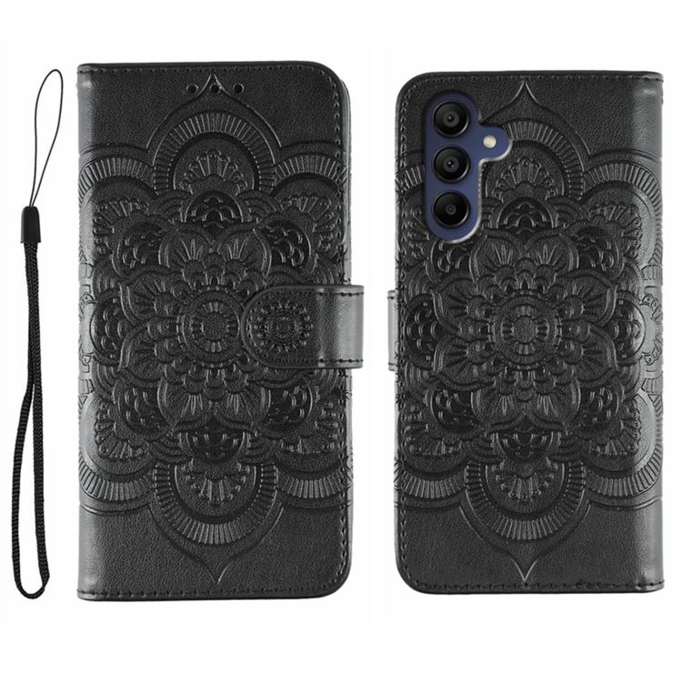 Sun Mandala Embossing Pattern Phone Leather Case, For Samsung Galaxy A06 4G / 5G / A07 5G, For Samsung Galaxy A56, For Samsung Galaxy A16 / A26, For Samsung Galaxy A36, For Samsung Galaxy A25, For Samsung Galaxy Xcover 7