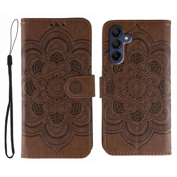 Sun Mandala Embossing Pattern Phone Leather Case, For Samsung Galaxy A06 4G / 5G / A07 5G, For Samsung Galaxy A56, For Samsung Galaxy A16 / A26, For Samsung Galaxy A36, For Samsung Galaxy A25, For Samsung Galaxy Xcover 7