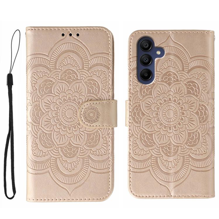 Sun Mandala Embossing Pattern Phone Leather Case, For Samsung Galaxy A06 4G / 5G / A07 5G, For Samsung Galaxy A56, For Samsung Galaxy A16 / A26, For Samsung Galaxy A36, For Samsung Galaxy A25, For Samsung Galaxy Xcover 7