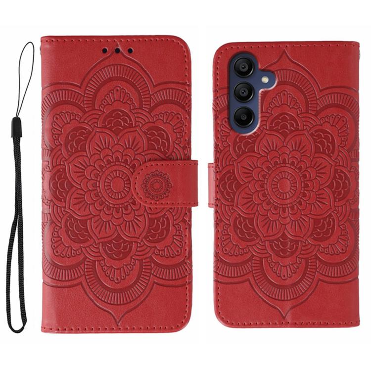 Sun Mandala Embossing Pattern Phone Leather Case, For Samsung Galaxy A06 4G / 5G / A07 5G, For Samsung Galaxy A56, For Samsung Galaxy A16 / A26, For Samsung Galaxy A36, For Samsung Galaxy A25, For Samsung Galaxy Xcover 7