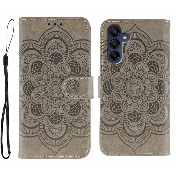 Sun Mandala Embossing Pattern Phone Leather Case, For Samsung Galaxy A06 4G / 5G / A07 5G, For Samsung Galaxy A56, For Samsung Galaxy A16 / A26, For Samsung Galaxy A36, For Samsung Galaxy A25, For Samsung Galaxy Xcover 7