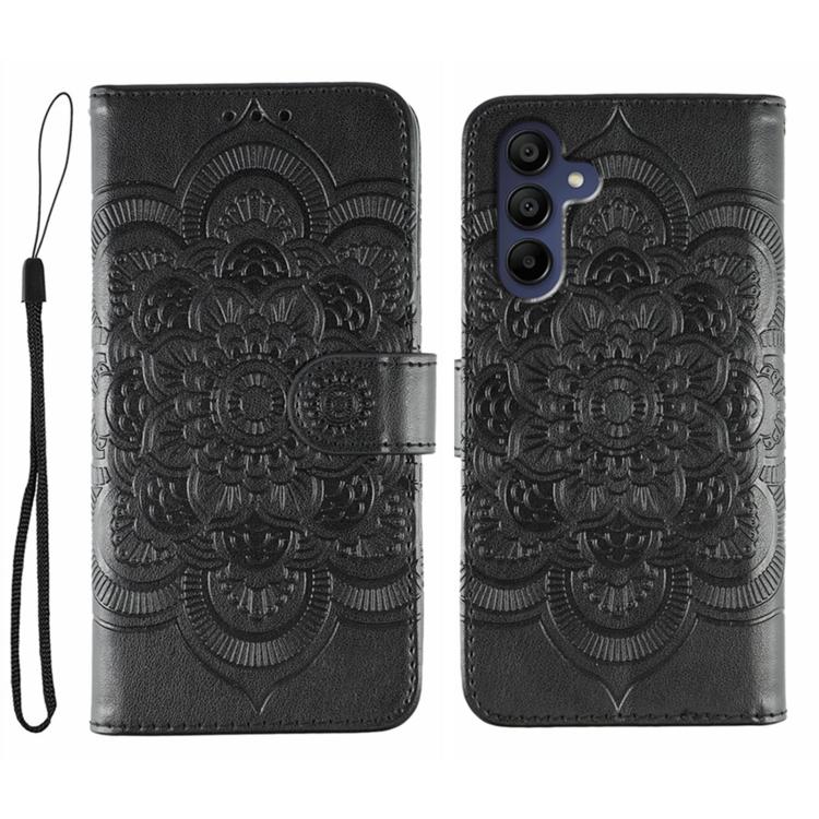 Sun Mandala Embossing Pattern Phone Leather Case, For Samsung Galaxy A06 4G / 5G / A07 5G, For Samsung Galaxy A56, For Samsung Galaxy A16 / A26, For Samsung Galaxy A36, For Samsung Galaxy A25, For Samsung Galaxy Xcover 7