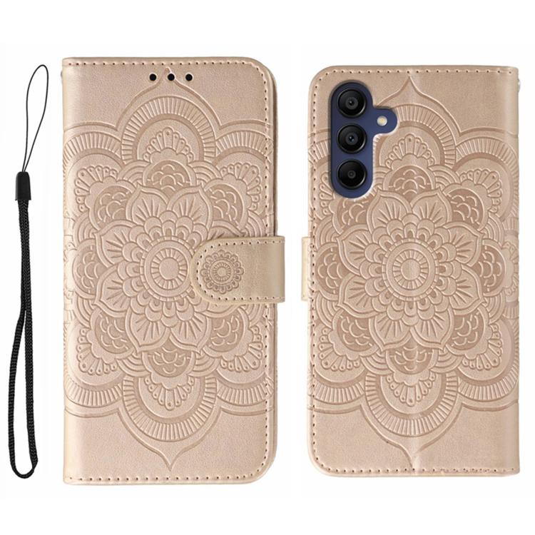 Sun Mandala Embossing Pattern Phone Leather Case, For Samsung Galaxy A06 4G / 5G / A07 5G, For Samsung Galaxy A56, For Samsung Galaxy A16 / A26, For Samsung Galaxy A36, For Samsung Galaxy A25, For Samsung Galaxy Xcover 7