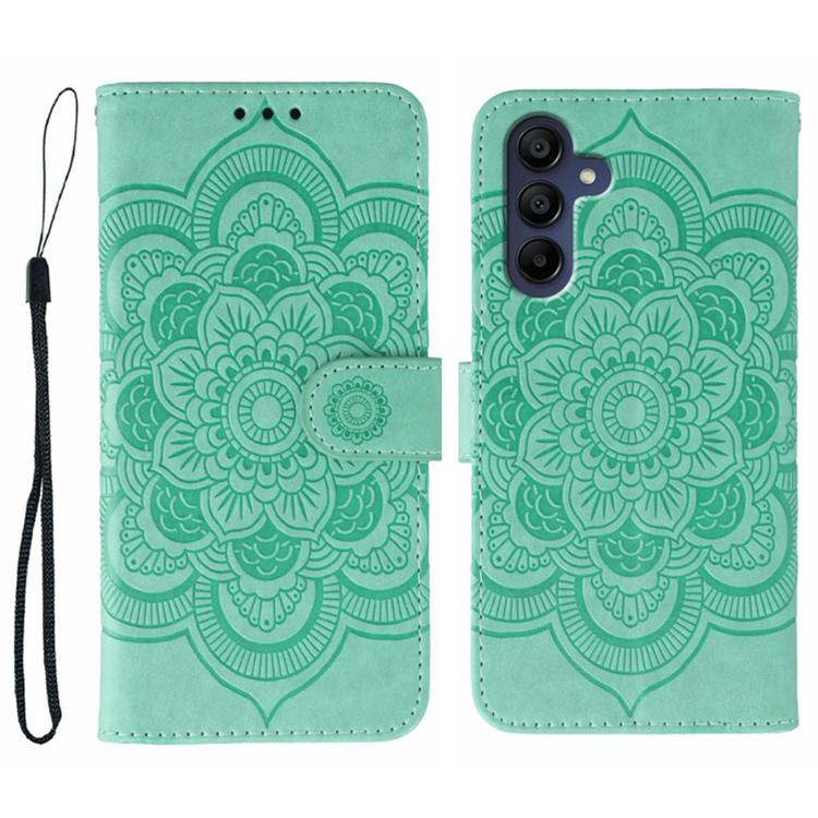 Sun Mandala Embossing Pattern Phone Leather Case, For Samsung Galaxy A06 4G / 5G / A07 5G, For Samsung Galaxy A56, For Samsung Galaxy A16 / A26, For Samsung Galaxy A36, For Samsung Galaxy A25, For Samsung Galaxy Xcover 7