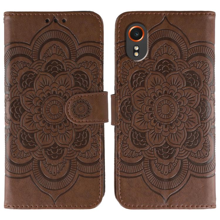 Sun Mandala Embossing Pattern Phone Leather Case, For Samsung Galaxy A06 4G / 5G / A07 5G, For Samsung Galaxy A56, For Samsung Galaxy A16 / A26, For Samsung Galaxy A36, For Samsung Galaxy A25, For Samsung Galaxy Xcover 7