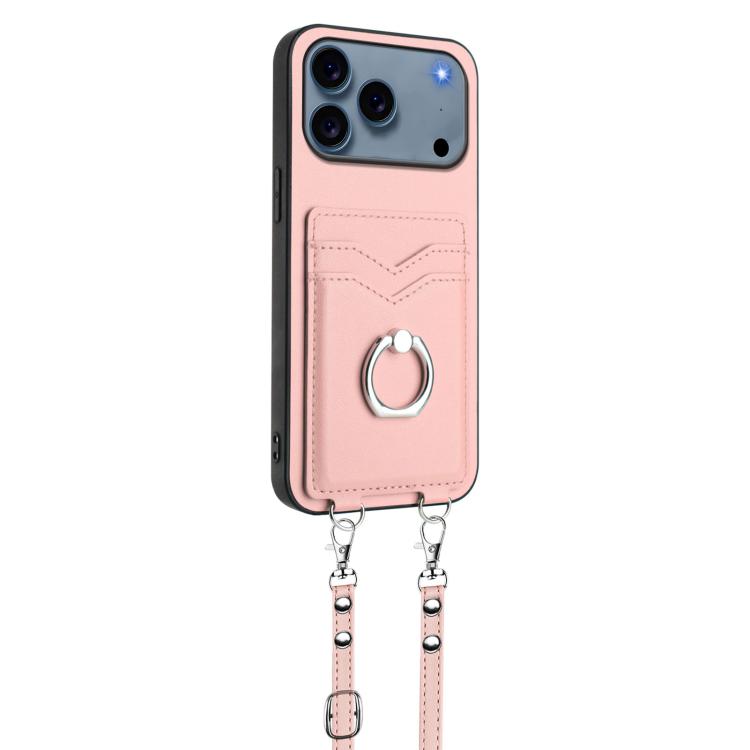 R20 Crossbody Rope Ring Card Holder Phone Case, For iPhone 18 Pro / 17 Pro, For iPhone 18 Pro Max / 17 Pro Max, For iPhone 17, For iPhone Air, For iPhone 15 Pro Max, For iPhone 15 Pro, For iPhone 15 Plus, For iPhone 15