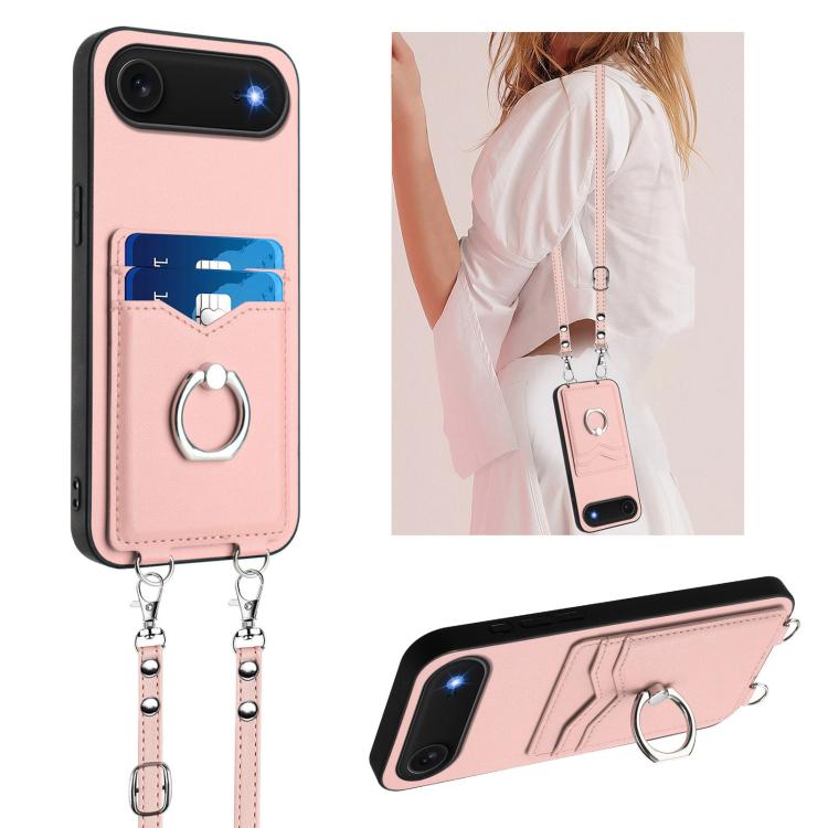 R20 Crossbody Rope Ring Card Holder Phone Case, For iPhone 18 Pro / 17 Pro, For iPhone 18 Pro Max / 17 Pro Max, For iPhone 17, For iPhone Air, For iPhone 15 Pro Max, For iPhone 15 Pro, For iPhone 15 Plus, For iPhone 15
