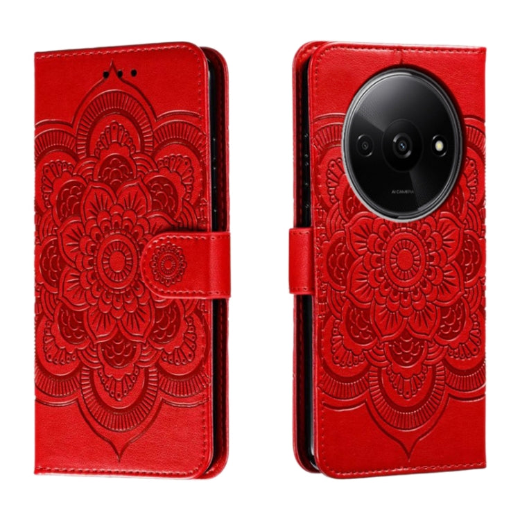 Sun Mandala Embossing Pattern Phone Leather Case, For Redmi A5 4G 171.7mm / Poco C71 4G, For Redmi Note 14 4G 164.84mm, For Redmi Note 14 Pro 4G / 5G / Note 14 Pro+, For Redmi Note14 4G 163.25mm, For Redmi Note 14 5G, For Xiaomi Redmi A3