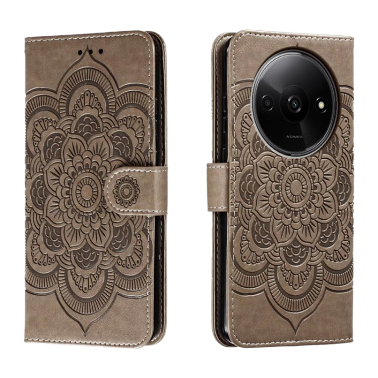 Sun Mandala Embossing Pattern Phone Leather Case, For Redmi A5 4G 171.7mm / Poco C71 4G, For Redmi Note 14 4G 164.84mm, For Redmi Note 14 Pro 4G / 5G / Note 14 Pro+, For Redmi Note14 4G 163.25mm, For Redmi Note 14 5G, For Xiaomi Redmi A3