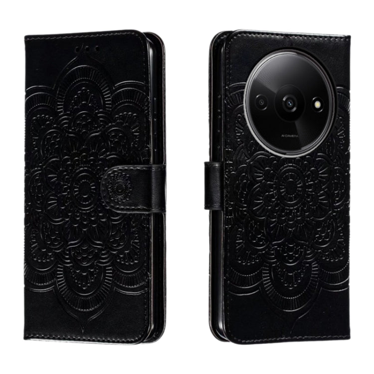 Sun Mandala Embossing Pattern Phone Leather Case, For Redmi A5 4G 171.7mm / Poco C71 4G, For Redmi Note 14 4G 164.84mm, For Redmi Note 14 Pro 4G / 5G / Note 14 Pro+, For Redmi Note14 4G 163.25mm, For Redmi Note 14 5G, For Xiaomi Redmi A3